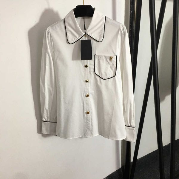 23ss designer blouse womens clothes shirts hardware letter pocket everything temperament long sleeve shirt women clothes, White
23ss designer blouse womens clothes shirts hardware letter pocket everything temperament long sleeve shirt women clothes, White