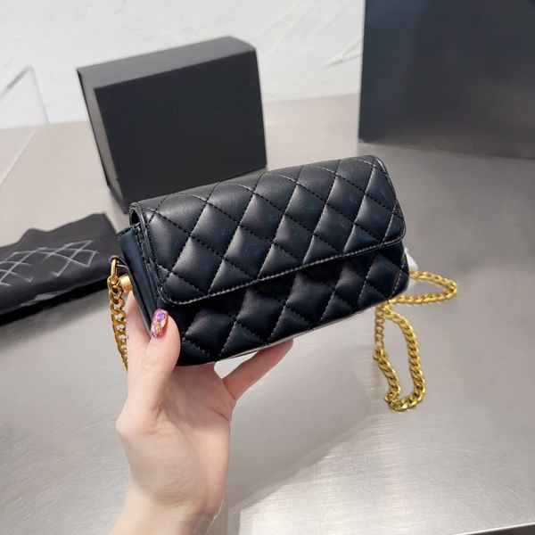 designer bag channel handbag diamond lattice chain crossbody purse big brand gold letter logo