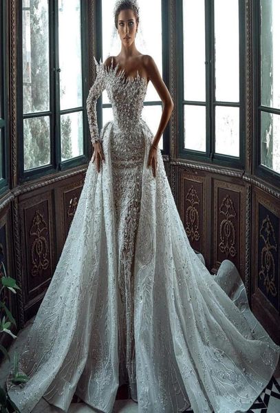 more pearls one shoulder mermaid wedding dresses luxurious lace appliques bridal gown custom made with detachable train robes de m6719841, White
more pearls one shoulder mermaid wedding dresses luxurious lace appliques bridal gown custom made with detachable train robes de m6719841, White