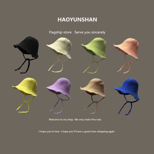 wide brim hats korean ins cute candy-colored fisherman hat women's autumn and winter simple le-up ear protection knitted bucket hats go, Blue;gray
wide brim hats korean ins cute candy-colored fisherman hat women's autumn and winter simple le-up ear protection knitted bucket hats go, Blue;gray
