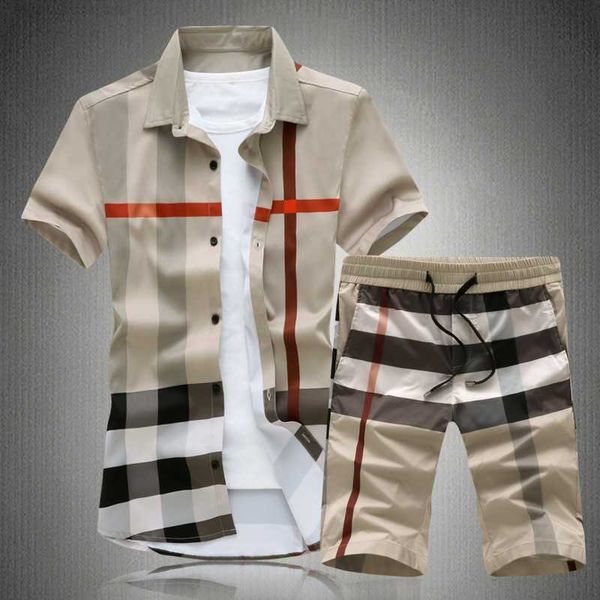 designer luxury brand burbrys men's classic plaid printed short sleeved shirt five point shorts casual suit two piece set fashion, Black
designer luxury brand burbrys men's classic plaid printed short sleeved shirt five point shorts casual suit two piece set fashion, Black