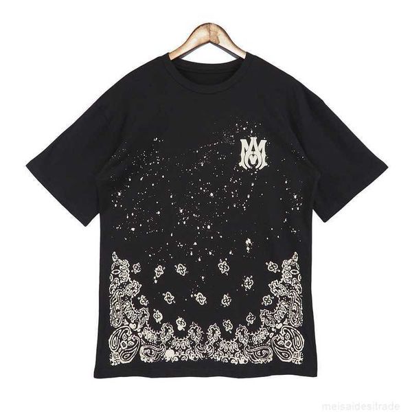 designer fashion maker mairi letter logo speckle print cashew flower casual loose round neck men's and women's short sleeve tshirt, White
designer fashion maker mairi letter logo speckle print cashew flower casual loose round neck men's and women's short sleeve tshirt, White