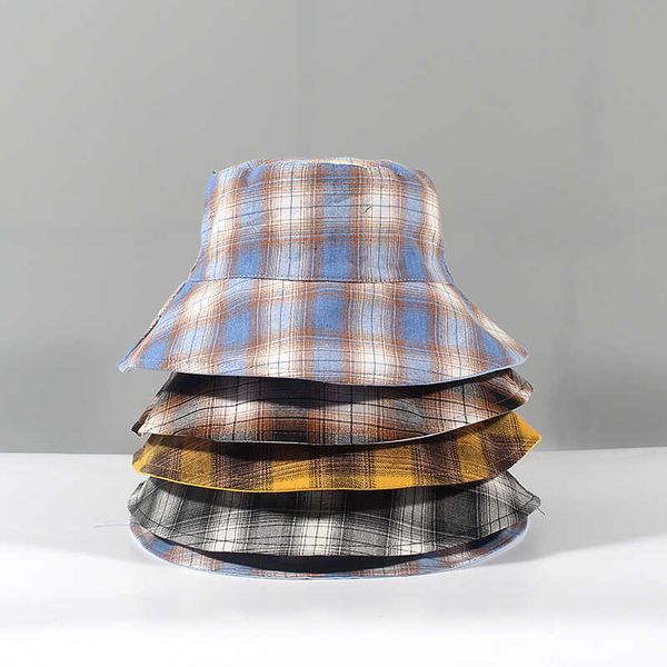 wide brim hats 2021 fashion plaid print bucket hat women y2k 90s aesthetic cotton reversible sun protection cap female panama fisherman hats, Blue;gray
wide brim hats 2021 fashion plaid print bucket hat women y2k 90s aesthetic cotton reversible sun protection cap female panama fisherman hats, Blue;gray