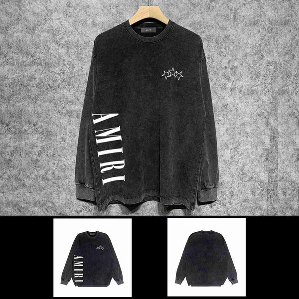 designer fashion maker mairi street high edition fivepointed star print wash old long sleeve tshirt sweaterlxgf, Black
designer fashion maker mairi street high edition fivepointed star print wash old long sleeve tshirt sweaterlxgf, Black