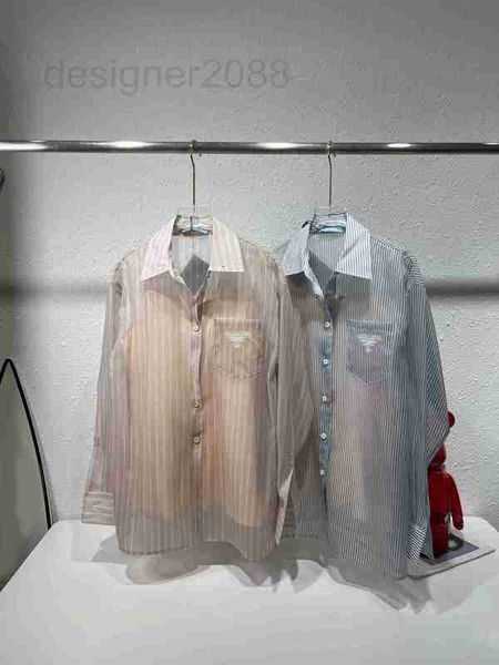 women's blouses & shirts designer 2023 fashion 2 colors women elegant lady see through turn down collar long sleeve stripe design loos, White
women's blouses & shirts designer 2023 fashion 2 colors women elegant lady see through turn down collar long sleeve stripe design loos, White