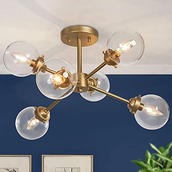 gold semi flush mount ceiling light, gold chandeliers for dining rooms, kitchen, living room, d25.2 x h13
gold semi flush mount ceiling light, gold chandeliers for dining rooms, kitchen, living room, d25.2 x h13