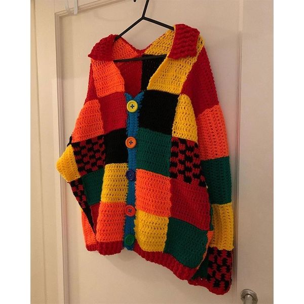 women's knits tees harry s cardigan casual style oversized y knit button up multi color patchwork for women thick and warm knitwear 230, White
women's knits tees harry s cardigan casual style oversized y knit button up multi color patchwork for women thick and warm knitwear 230, White