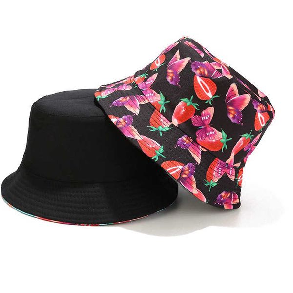 wide brim hats 2022 new fashion summer bucket hat for women men bob strawberry butterfly print reversible fishing cap p230311, Blue;gray
wide brim hats 2022 new fashion summer bucket hat for women men bob strawberry butterfly print reversible fishing cap p230311, Blue;gray