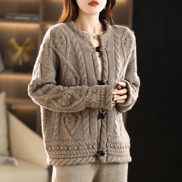 women's knits tees vintage twisted solid sweater loose slim autumn winter 100 all woolen thickened warm fashion cardigan coat 230324, White
women's knits tees vintage twisted solid sweater loose slim autumn winter 100 all woolen thickened warm fashion cardigan coat 230324, White