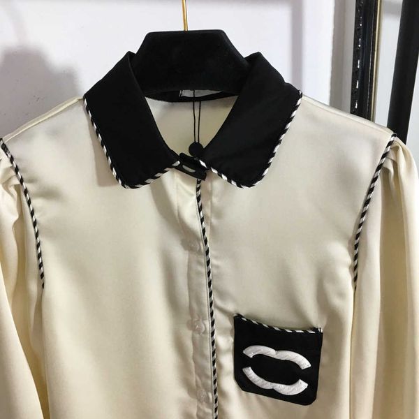 women's blouses & shirts designer 23ss womens clothes blouse shirts chest brand logo color combination temperament lapel long-sleeved s, White
women's blouses & shirts designer 23ss womens clothes blouse shirts chest brand logo color combination temperament lapel long-sleeved s, White