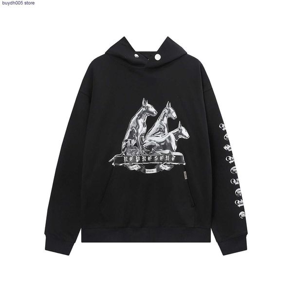 qmtg new men's and women's hoodies fashion design brand present american liquid metal hound slogan high street style loose hooded, Black
qmtg new men's and women's hoodies fashion design brand present american liquid metal hound slogan high street style loose hooded, Black