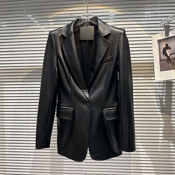 women's jackets borvemays 2023 spring fashion trend black coat lapel single button solid color pu leather loose allmatch jacket women 2, Black;brown 
women's jackets borvemays 2023 spring fashion trend black coat lapel single button solid color pu leather loose allmatch jacket women 2, Black;brown