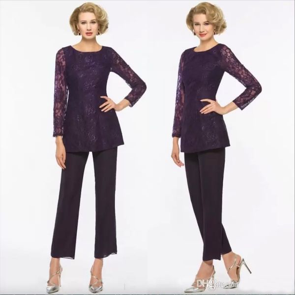 dark purple lace mother of the bride pant suits long sleeves bateau neck wedding guest dress chiffon plus size mothers groom dresses, Black;red
dark purple lace mother of the bride pant suits long sleeves bateau neck wedding guest dress chiffon plus size mothers groom dresses, Black;red