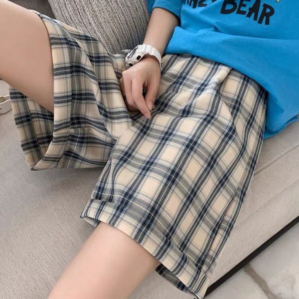 women's shorts casual shorts blue plaid shorts women's summer thin loose straight-leg pants high waist casual wide-leg pants 23032, White;black
women's shorts casual shorts blue plaid shorts women's summer thin loose straight-leg pants high waist casual wide-leg pants 23032, White;black