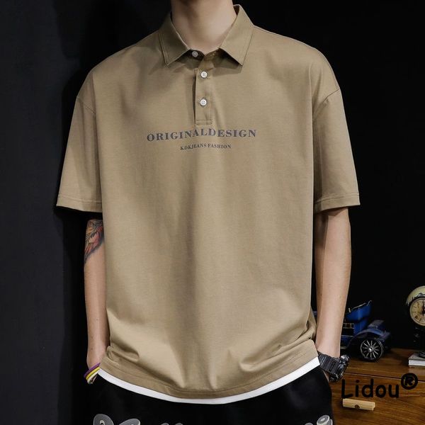 men's polos vintage loose fake two piece men summer short sleese polo shirt solid color letter button large size trend all-match t-shir, White;black
men's polos vintage loose fake two piece men summer short sleese polo shirt solid color letter button large size trend all-match t-shir, White;black