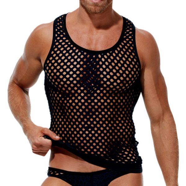 men' tank men fashion loose o neck sleeveless vest shirt casual see through nightclub tees hollow out mesh knit fish net 230324, White;black
men' tank men fashion loose o neck sleeveless vest shirt casual see through nightclub tees hollow out mesh knit fish net 230324, White;black