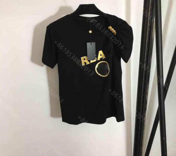 21ss designer clothes women cotton t shirt dress bronzing printing simple shortsleeved tshirt graphic pack pullover metal knot d1130292, White
21ss designer clothes women cotton t shirt dress bronzing printing simple shortsleeved tshirt graphic pack pullover metal knot d1130292, White