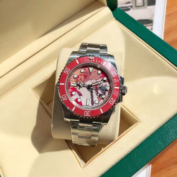 with original box mens automatic mechanica watches 40mm red ceramic stainless steel wristwatches sapphire montre de luxe men watch 2023, Slivery;brown
with original box mens automatic mechanica watches 40mm red ceramic stainless steel wristwatches sapphire montre de luxe men watch 2023, Slivery;brown