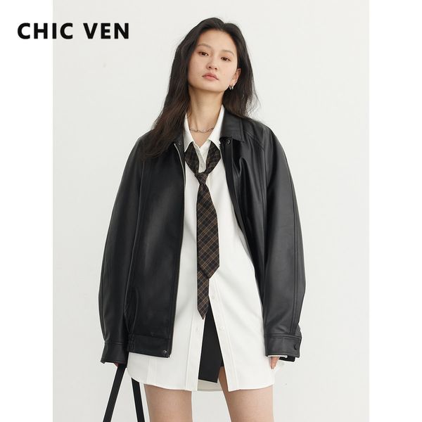 women's jackets chic ven moto biker zipper jacket loose motorcycle pu coat female outerwear ladies clothing spring autumn 2023 230324, Black;brown
women's jackets chic ven moto biker zipper jacket loose motorcycle pu coat female outerwear ladies clothing spring autumn 2023 230324, Black;brown