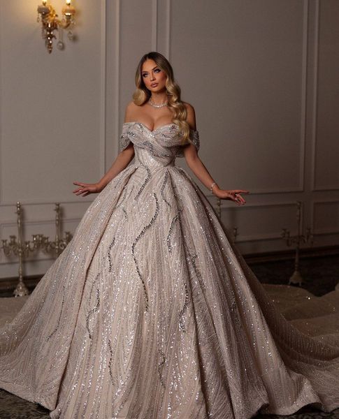 sparkly ball gown wedding dresses sleeveless v neck sequins appliques ruffles off shoulder bridal gowns zipper formal dress plus size custom, White
sparkly ball gown wedding dresses sleeveless v neck sequins appliques ruffles off shoulder bridal gowns zipper formal dress plus size custom, White
