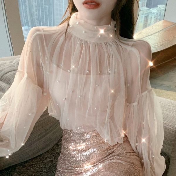 women's blouses shirts two pieces set shirt tank spring women lace bottoming blouse beading mesh female lantern sleeve blouses short a, White
women's blouses shirts two pieces set shirt tank spring women lace bottoming blouse beading mesh female lantern sleeve blouses short a, White