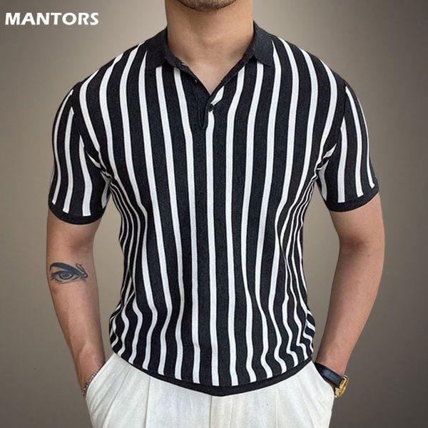 men's polos summer knit polo shirt men striped casual short sleeve t shirts male fashion slim tee ice silk breathable polo mens clothe, White;black
men's polos summer knit polo shirt men striped casual short sleeve t shirts male fashion slim tee ice silk breathable polo mens clothe, White;black