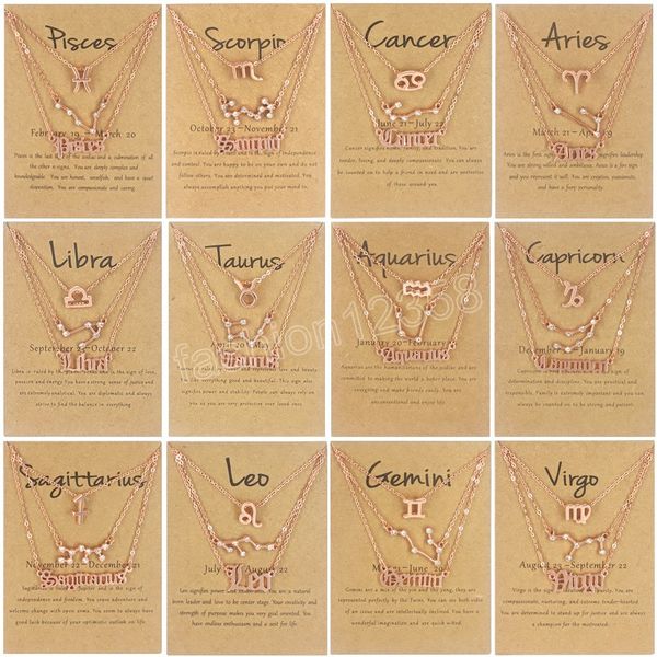 3pcs 12 zodiac sign necklaces set for women constellation pendant rose gold color chain necklace female birthday jewelry gift, Silver
3pcs 12 zodiac sign necklaces set for women constellation pendant rose gold color chain necklace female birthday jewelry gift, Silver