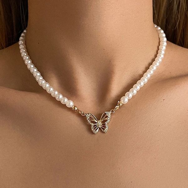 korean crystal butterfly necklaces for women artificial pearl chain choker ladies fashion elegant party jewelry gift, Silver
korean crystal butterfly necklaces for women artificial pearl chain choker ladies fashion elegant party jewelry gift, Silver