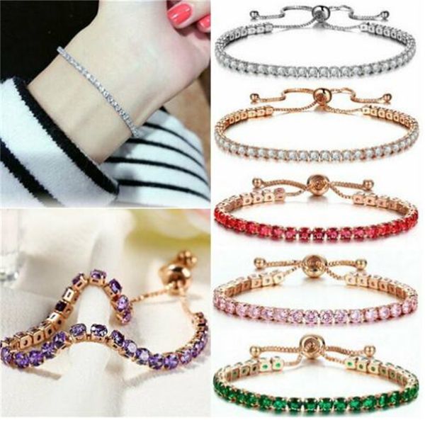 european and american fashion crystal charm bracelets light luxury micro set zircon bracelet women's simple adjustable handwear ae600, Golden;silver 
european and american fashion crystal charm bracelets light luxury micro set zircon bracelet women's simple adjustable handwear ae600, Golden;silver