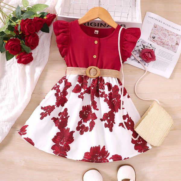 girl's dresses kids casual for girls summer 2023 new toddler short sleeve floral print princess a-line belt children clothing 1-8y y230, Red;yellow
girl's dresses kids casual for girls summer 2023 new toddler short sleeve floral print princess a-line belt children clothing 1-8y y230, Red;yellow