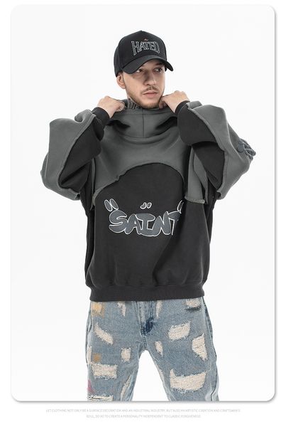 designer fashion hoodie saint three-dimensional foam splicing color contrast sweater plush hooded for men and women, Black
designer fashion hoodie saint three-dimensional foam splicing color contrast sweater plush hooded for men and women, Black