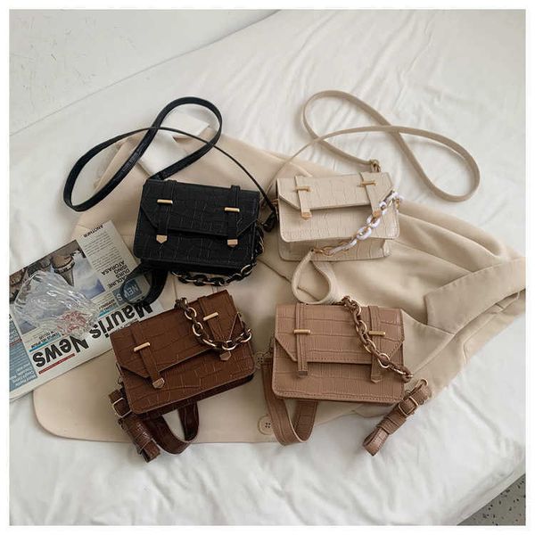 nxy retro texture handbags for female new chain shoulder bags casual messenger bags brand mini square bags 230308