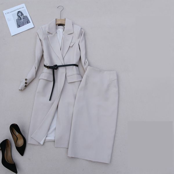 two piece dress spring elegant women's long design trench blazer high waist suit skirt office ladies clothing 230324, White
two piece dress spring elegant women's long design trench blazer high waist suit skirt office ladies clothing 230324, White