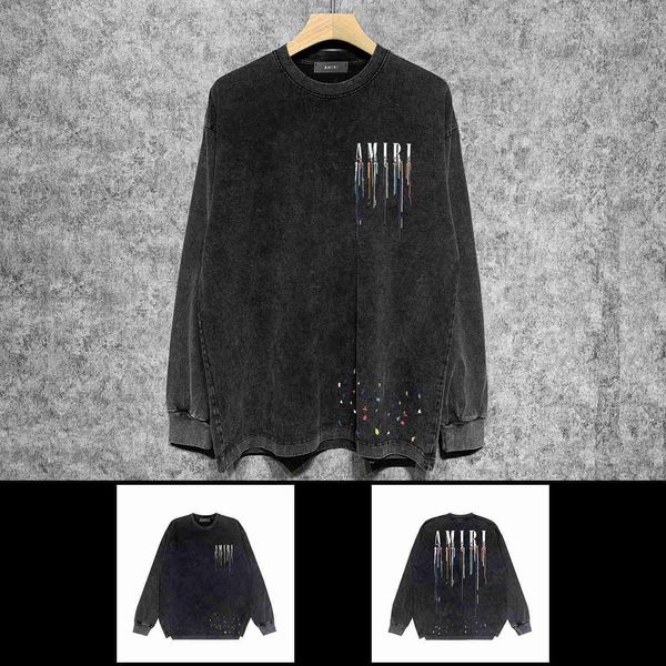 designer fashion maker s mairi version color ink splashed paint high street washed old longsleeved tshirt sweater5kwx, Black
designer fashion maker s mairi version color ink splashed paint high street washed old longsleeved tshirt sweater5kwx, Black