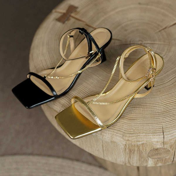 dress shoes summer new ladies fashion metal chain square toe sandals one word belt ankle buckle casual comfortable women high heel g230325, Black
dress shoes summer new ladies fashion metal chain square toe sandals one word belt ankle buckle casual comfortable women high heel g230325, Black