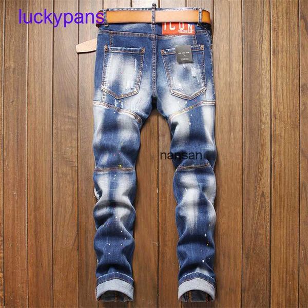embroidered dsquare original edition 8a jeans for sale d2 personalized splash men's elastic slim dsq fit hole badge small straight tube, Blue
embroidered dsquare original edition 8a jeans for sale d2 personalized splash men's elastic slim dsq fit hole badge small straight tube, Blue