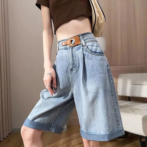 women's shorts lucyever summer thin denim shorts women korean fashion high waist loose shorts female streetwear light blue knee pants 2, White;black
women's shorts lucyever summer thin denim shorts women korean fashion high waist loose shorts female streetwear light blue knee pants 2, White;black