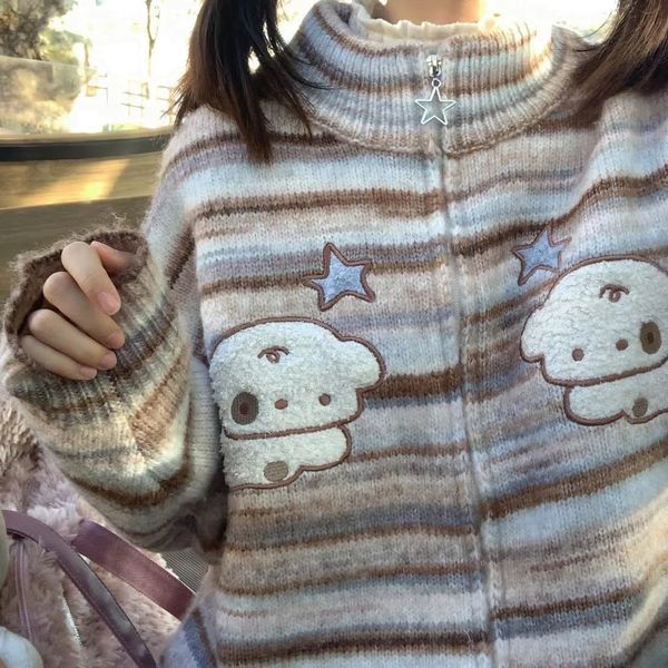women's knits tees harajuku knitted cardigan femme striped autumn zipper y2k aesthetic japanese kawaii dog embroidery womens 230324, White
women's knits tees harajuku knitted cardigan femme striped autumn zipper y2k aesthetic japanese kawaii dog embroidery womens 230324, White