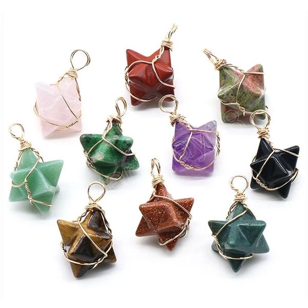 star natural crystal stone pendant wire wrap charm six point star obsidian rubies zoisite amethysts pink quartz pendulum, Bronze;silver
star natural crystal stone pendant wire wrap charm six point star obsidian rubies zoisite amethysts pink quartz pendulum, Bronze;silver
