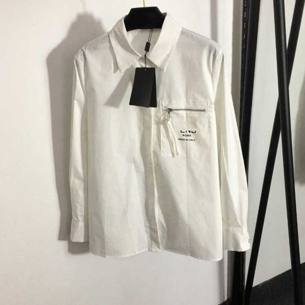 23ss blue blouse white shirt designer blouse womens clothes chest monogram print zipper pocket temperament lapel long sleeve cotton shirt wo
23ss blue blouse white shirt designer blouse womens clothes chest monogram print zipper pocket temperament lapel long sleeve cotton shirt wo