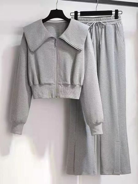 women's two piece pants streetwear casual sports two piece suit short zipper sweatshirts coats loose wide leg sets fashion chic slit se, White
women's two piece pants streetwear casual sports two piece suit short zipper sweatshirts coats loose wide leg sets fashion chic slit se, White