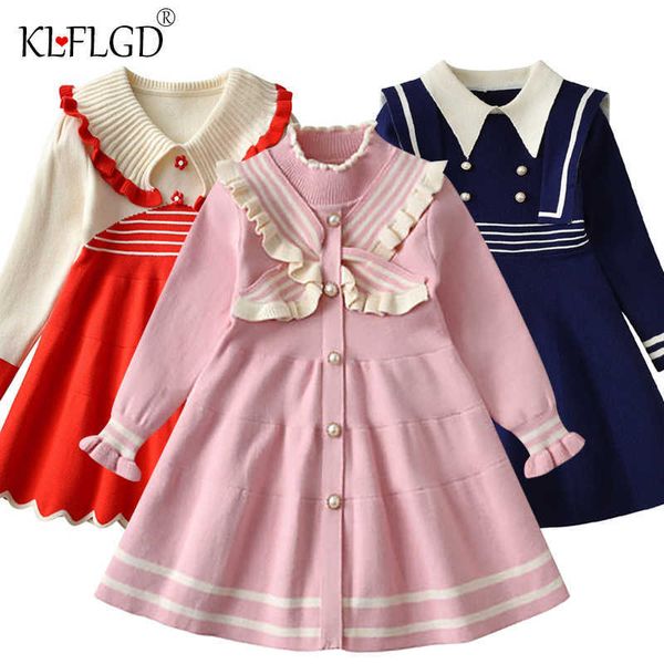 girl's dresses knitting wool long sleeve splicing dress spring and autumn new girl baby navy style knitted y2303, Red;yellow
girl's dresses knitting wool long sleeve splicing dress spring and autumn new girl baby navy style knitted y2303, Red;yellow