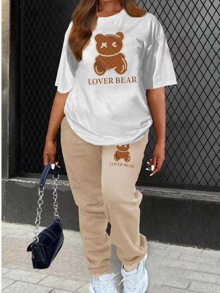 women's plus size pants lw two piece lover bear skull head letter print set pullover short sleeve tee sporty trousers 2pc activewears 2, Black
women's plus size pants lw two piece lover bear skull head letter print set pullover short sleeve tee sporty trousers 2pc activewears 2, Black