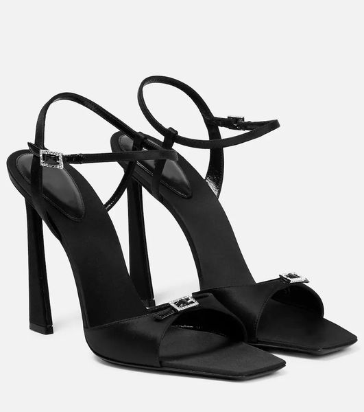 designer sandals women shoes luxury venue crystal-embellished sandal in satin open toes high heel eu35-39 with box dresses party, Black
designer sandals women shoes luxury venue crystal-embellished sandal in satin open toes high heel eu35-39 with box dresses party, Black