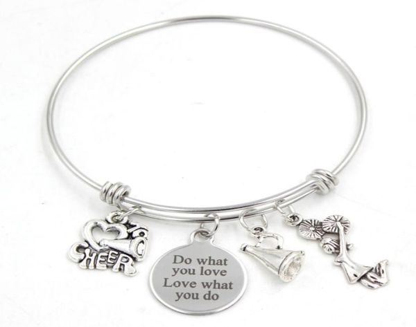 new arrival i love cheering megaphone bracelets fashion stainless steel bangle expandable wire bangle jewelry cheerleader bracelet1591153, Golden;silver
new arrival i love cheering megaphone bracelets fashion stainless steel bangle expandable wire bangle jewelry cheerleader bracelet1591153, Golden;silver