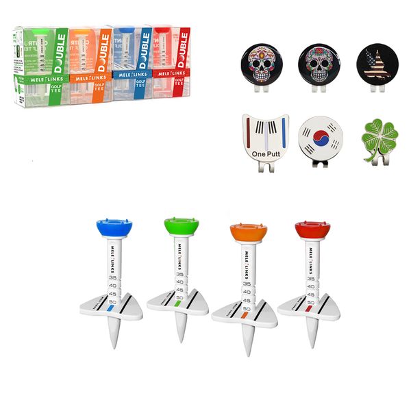 Image of Golf Tees 4PCS Golf Tees Plastic Golf Double Tee 4 color Step Down Golf Ball Holder Outdoor Golf Accecories with Package for golfer gift 230325