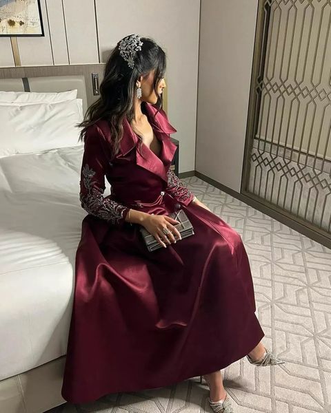 party dresses dark red vintage evening dresses silk satin arabic women formal party long sleeves v neck tea length prom gowns garm 230325, White;black
party dresses dark red vintage evening dresses silk satin arabic women formal party long sleeves v neck tea length prom gowns garm 230325, White;black