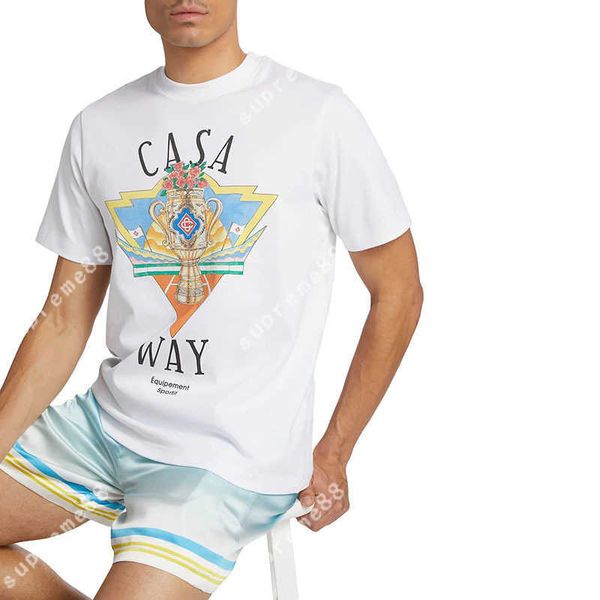 summer casablanca 23ss designer t shirt men and women loose short sleeve fashion, White;black
summer casablanca 23ss designer t shirt men and women loose short sleeve fashion, White;black