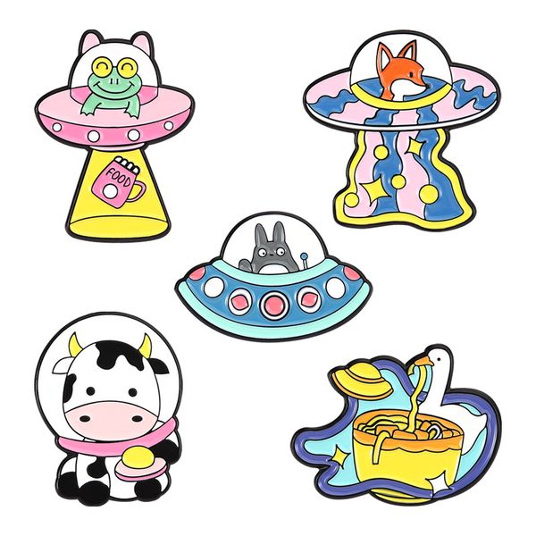 cartoon animal space ship brooches 5pcs set creative totoro frog fox duck cow enamel badges for women alloy pin clothes accessories jewelry, Gray
cartoon animal space ship brooches 5pcs set creative totoro frog fox duck cow enamel badges for women alloy pin clothes accessories jewelry, Gray