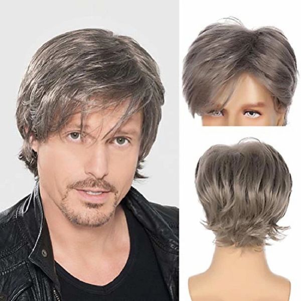 europe and the united states man's short hair color changing chemical fiber wig cover, Black
europe and the united states man's short hair color changing chemical fiber wig cover, Black